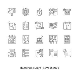 Event planning services line icons, signs, vector set, outline illustration concept 