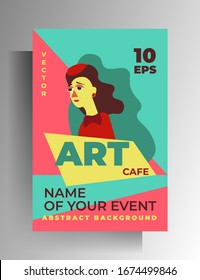 Event poster design template. Multi-colored illustration. Vector 10 EPS.