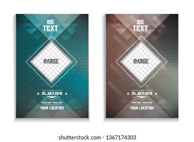Event Poster. Dotted Lines Futuristic Flyer Design Concept for Events. Banner, Brochure.
