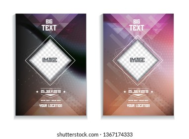 Event Poster. Dotted Lines Futuristic Flyer Design Concept for Events. Banner, Brochure.