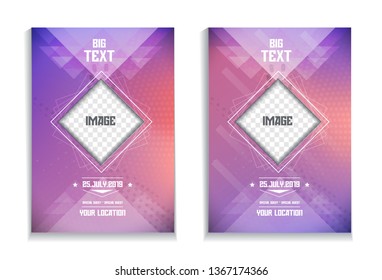 Event Poster. Dotted Lines Futuristic Flyer Design Concept for Events. Banner, Brochure.