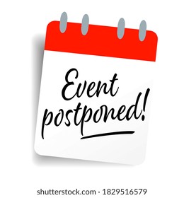 Event Postponed On Calendar Background