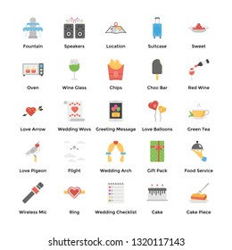 Event Preparation Flat Icons Pack 