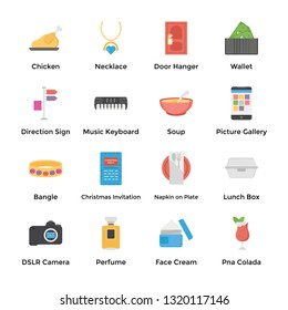 Event Preparation Flat Icons Set