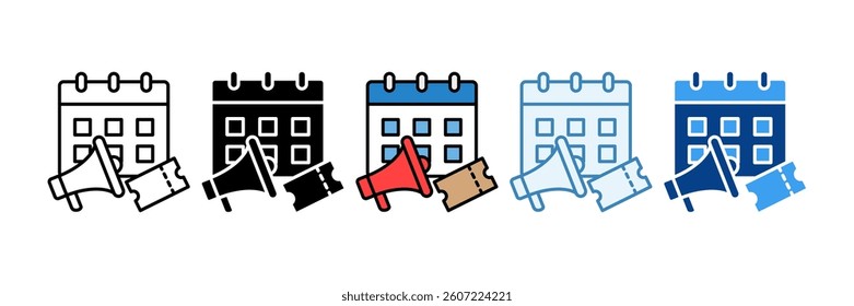 Event Promotion Icon Set Multiple Style Collection