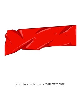 event red tape cartoon. strip silk, party luxury, scissors paper event red tape sign. isolated symbol vector illustration