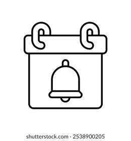 Icono del recordatorio del acontecimiento aislado en un fondo blanco. Ilustración vectorial.