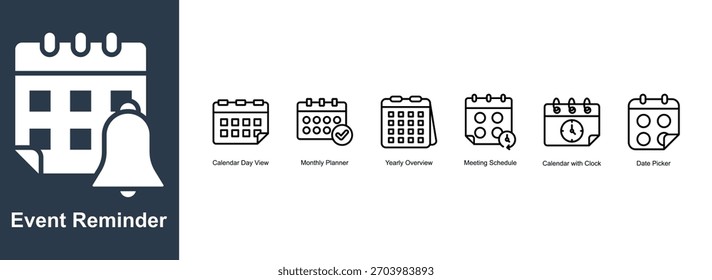 Conjunto de iconos de recordatorio de eventos colección