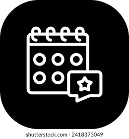 Event review event planning icon with black filled line outline style. online, people, review, business, banner, marketing, event. Vector illustration - Powered by Shutterstock - Get 15% off with code: PIKWIZARD15