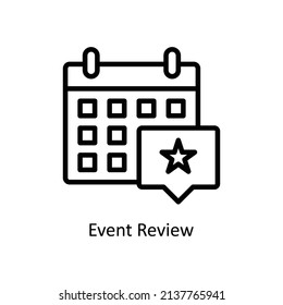 Event Review vector outline icon for web isolated on white background EPS 10 file