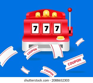Event-Roulette, wo der Jackpot platzt und Coupons vergießen Illustrationsset. Notfall, Hebel, Spiel, Sirene, Taste. Vektorgrafik. Handgezeichnet.