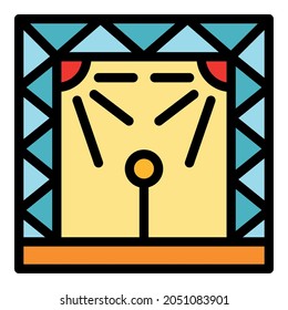 Event scene icon. Outline event scene vector icon color flat isolated