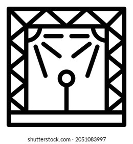 Icono de escena de evento. Icono de vector de escena de evento de esquema para diseño web aislado en fondo blanco