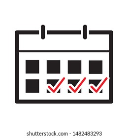 Event schedule icon design. Date check icon in flat style design. Calendar meeting icon. Vector illustration.