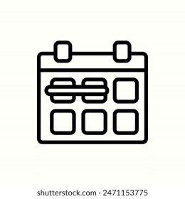event schedule icon, isolated outline project set icon