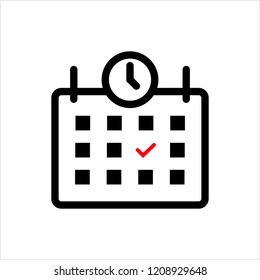 Event Schedule Icon, Planner Vector Art Illustration