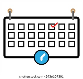 Event Schedule Icon, Planner Vector Art Illustration