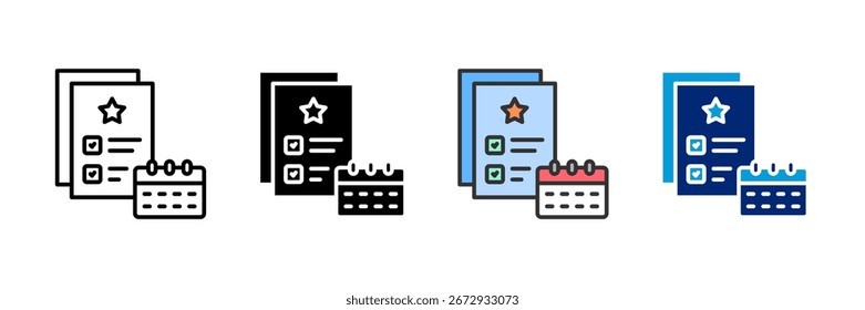 Event Schedule Icon Set Multiple Style Collection