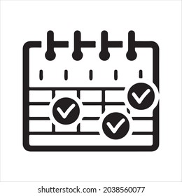 Event schedule icon. Vector and glyph