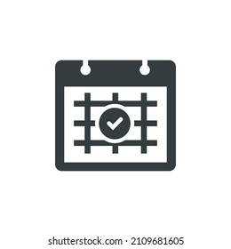 Icono de programación de eventos, icono de programación de eventos vectoriales, ilustración vectorial
