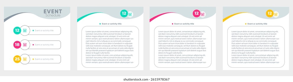 Event Schedule Infographic – 3 Step Timeline Template