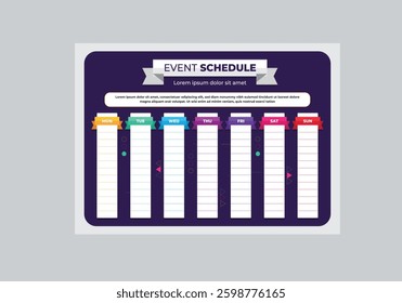Event Schedule landscape, Event Schedule layout design template with unique design style concept	 - Powered by Shutterstock - Get 15% off with code: PIKWIZARD15