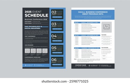 Event Schedule layout design template with unique design style concept	