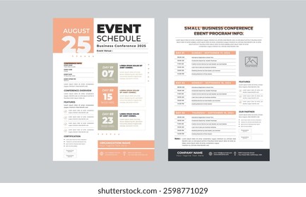 Event Schedule layout design template with unique design style concept	 - Powered by Shutterstock - Get 15% off with code: PIKWIZARD15