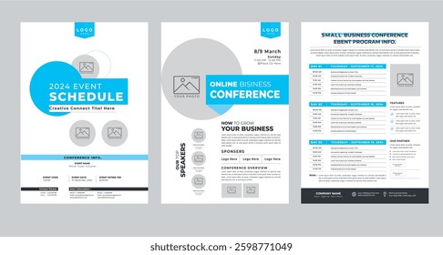 Event Schedule layout design template with unique design style concept	