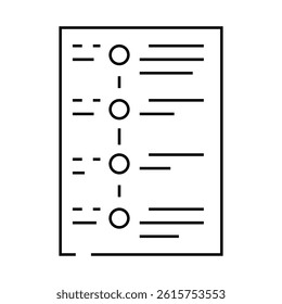 event schedule line icon vector. event schedule sign. isolated contour symbol black illustration