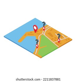 Event schedule location icon isometric vector. Date plan. Business agenda