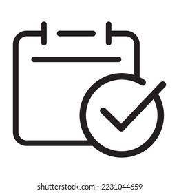 Icono de esquema de programación de eventos. Ilustración Vector de solicitud de cita.