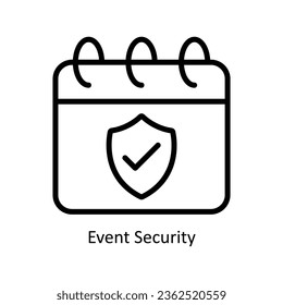 Event Security vector  outline Icon Design illustration. Event Management Symbol on White background EPS 10 File