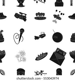 Event service pattern icons in black style. Big collection of event service vector symbol stock illustration