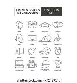Event Services Line Icons