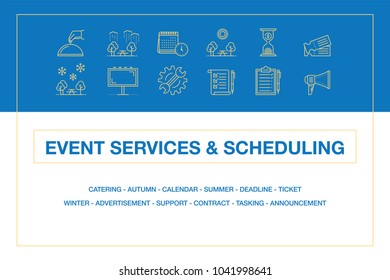 Event Services & Scheduling Infographic Icon Set