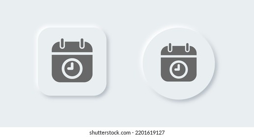 Event solid icon in neomorphic design style. Calender signs vector illustration.