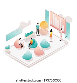 Event Space Illustration Concept. Isometric Flat Design Concept Of Web Page Design For Website And Mobile Website.Vector Illustration