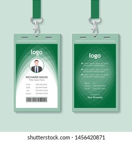 Event staff abstract id card set with lanyard. vector design and text template illustration. Identification for employer & student.