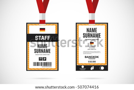 event staff id card set lanyard のベクター画像素材 ロイヤリティ