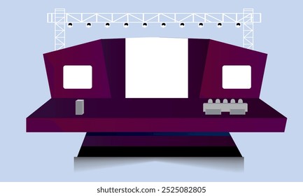 Projeto do estágio de evento para conferências de negócios, apresentações de projetos corporativos, evento de acionistas
