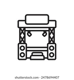 Event Stage Outline Icon Vector Illustration