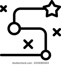 Event strategy event planning icon with black outline style. strategy, business, event, management, concept, presentation, development. Vector illustration