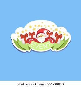 Etiqueta De Plantilla De Evento Pegatina Con Santa Claus