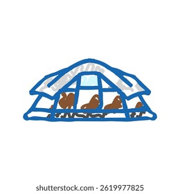 event tent vacation doodle icon sketch vector. event tent vacation sign. isolated symbol illustration