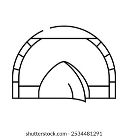 event tent vacation line icon vector. event tent vacation sign. isolated contour symbol black illustration