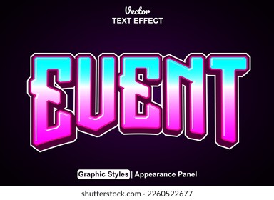 event text effect with graphic style and editable.