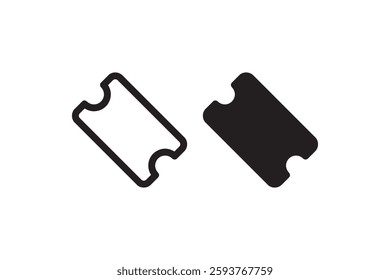 Event ticket black and white icon Vector
