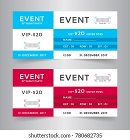 event ticket card modern design template. Vector illustration