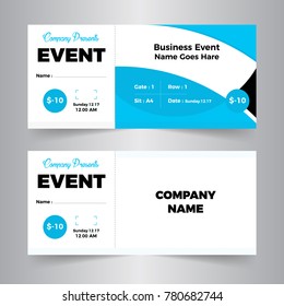 event ticket card modern design template. Vector illustration
